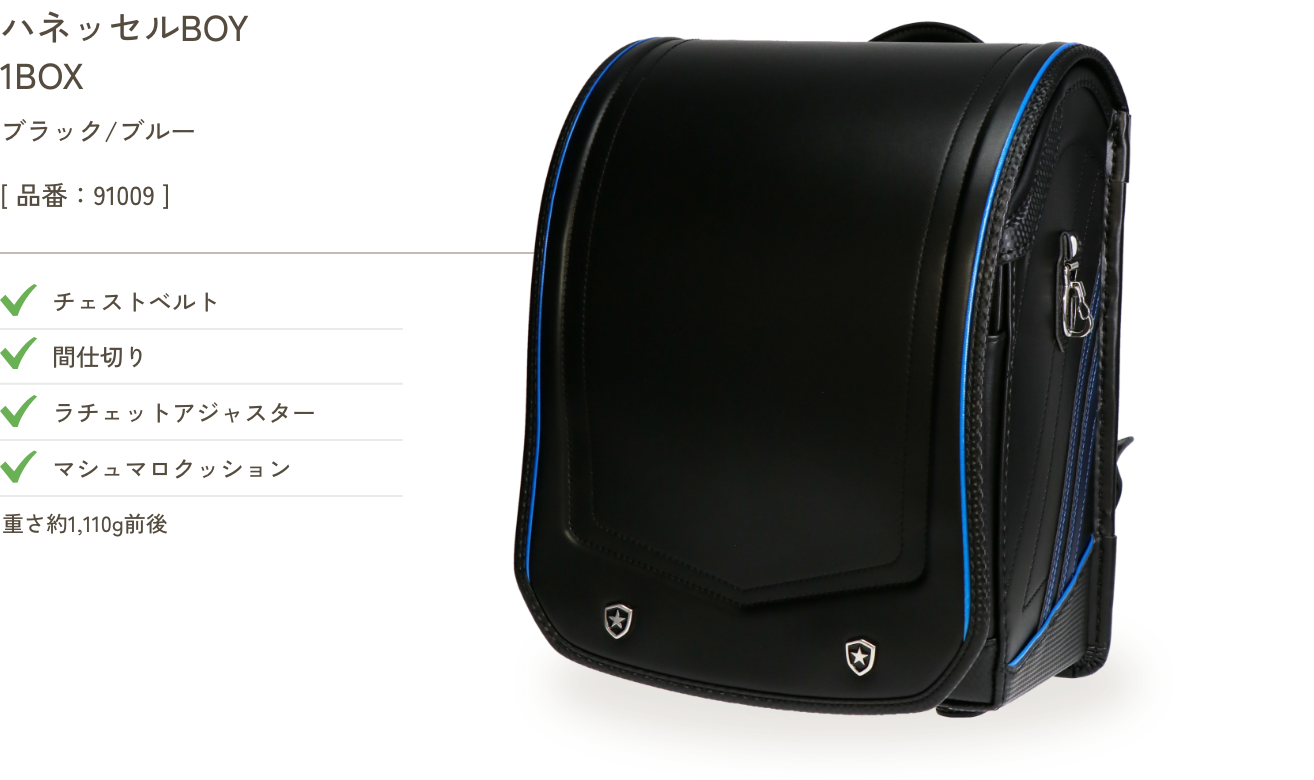 ハネッセルBOY 1BOX  ブラック/ブルー