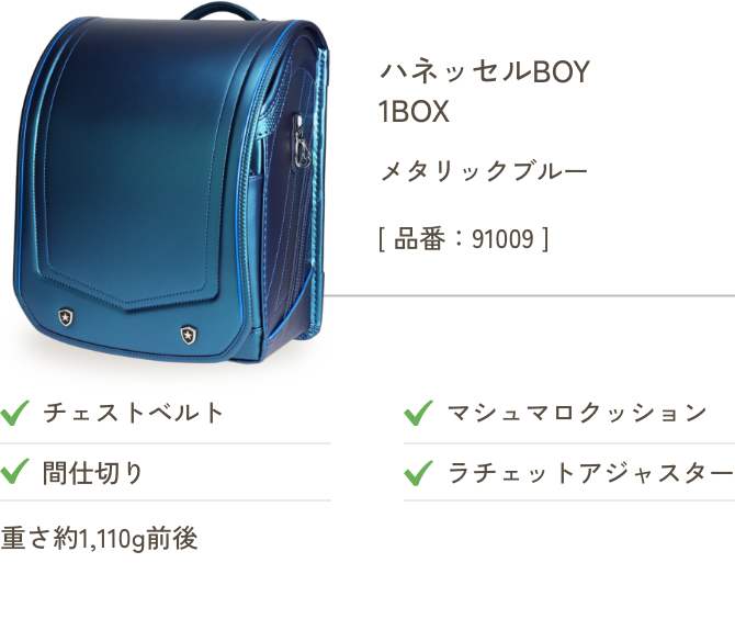 ハネッセルBOY 1BOX  ブラックブルー