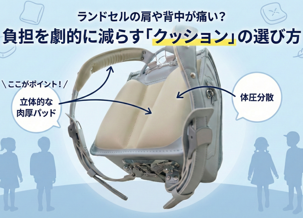 ランドセルの肩や背中が痛い?負担を劇的に減らす「クッション」の選び方とハネッセルのこだわり
