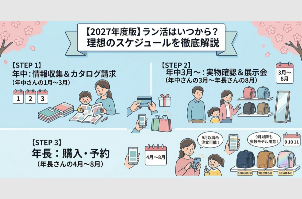 【2027年度版】ラン活はいつから？理想のスケジュールを老舗・水野鞄店が徹底解説